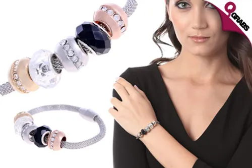 For QR99, Be Fashionable with a Women’s Charm Mesh Bracelet! (QR299 Value)